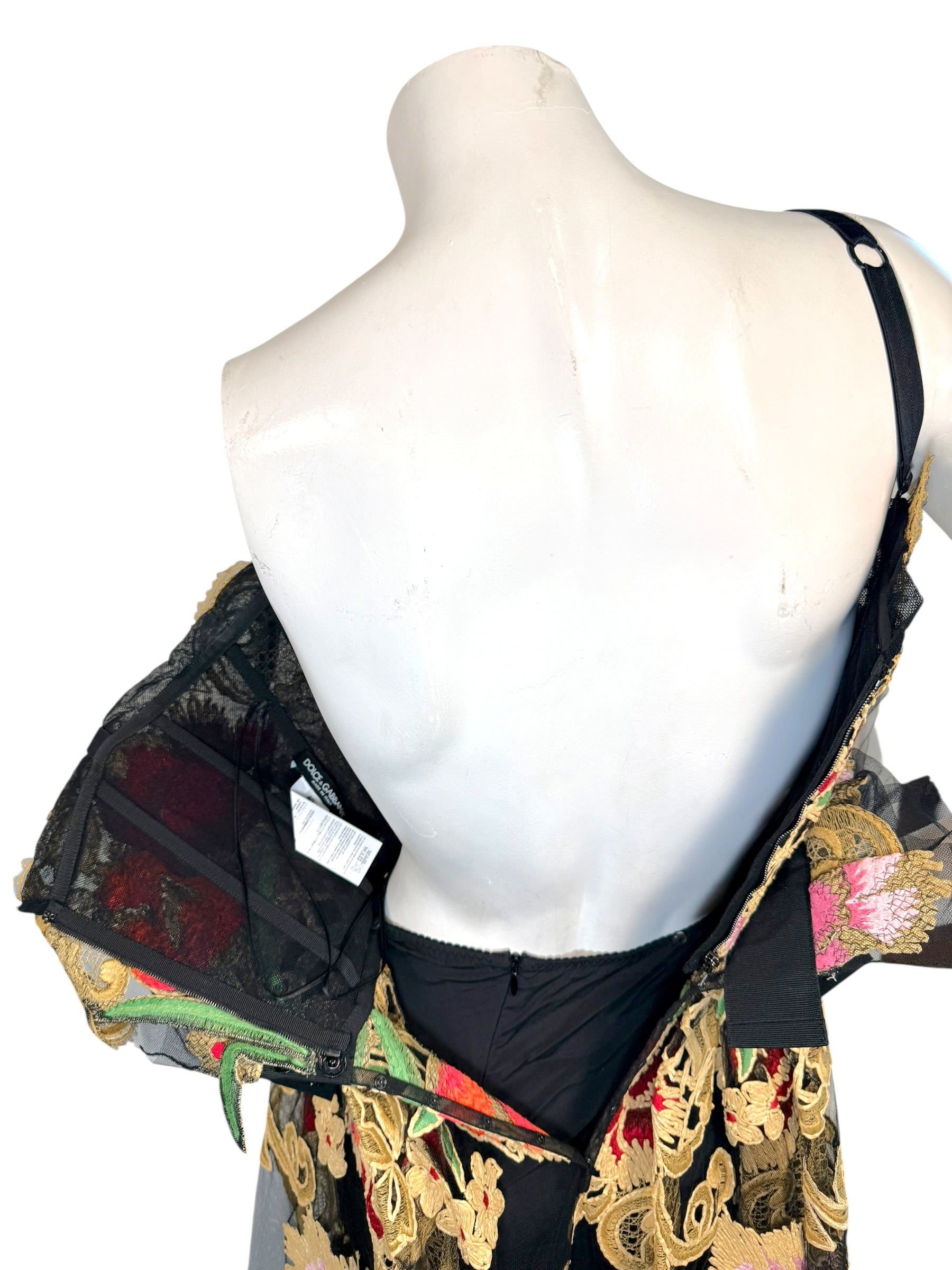 Dolce & Gabbana Fall 2013 Embroidered Lace Midi Dress IT 40