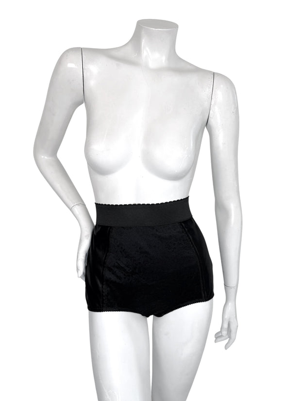 Dolce & Gabbana Black Lace High-Waisted Shorts IT 42