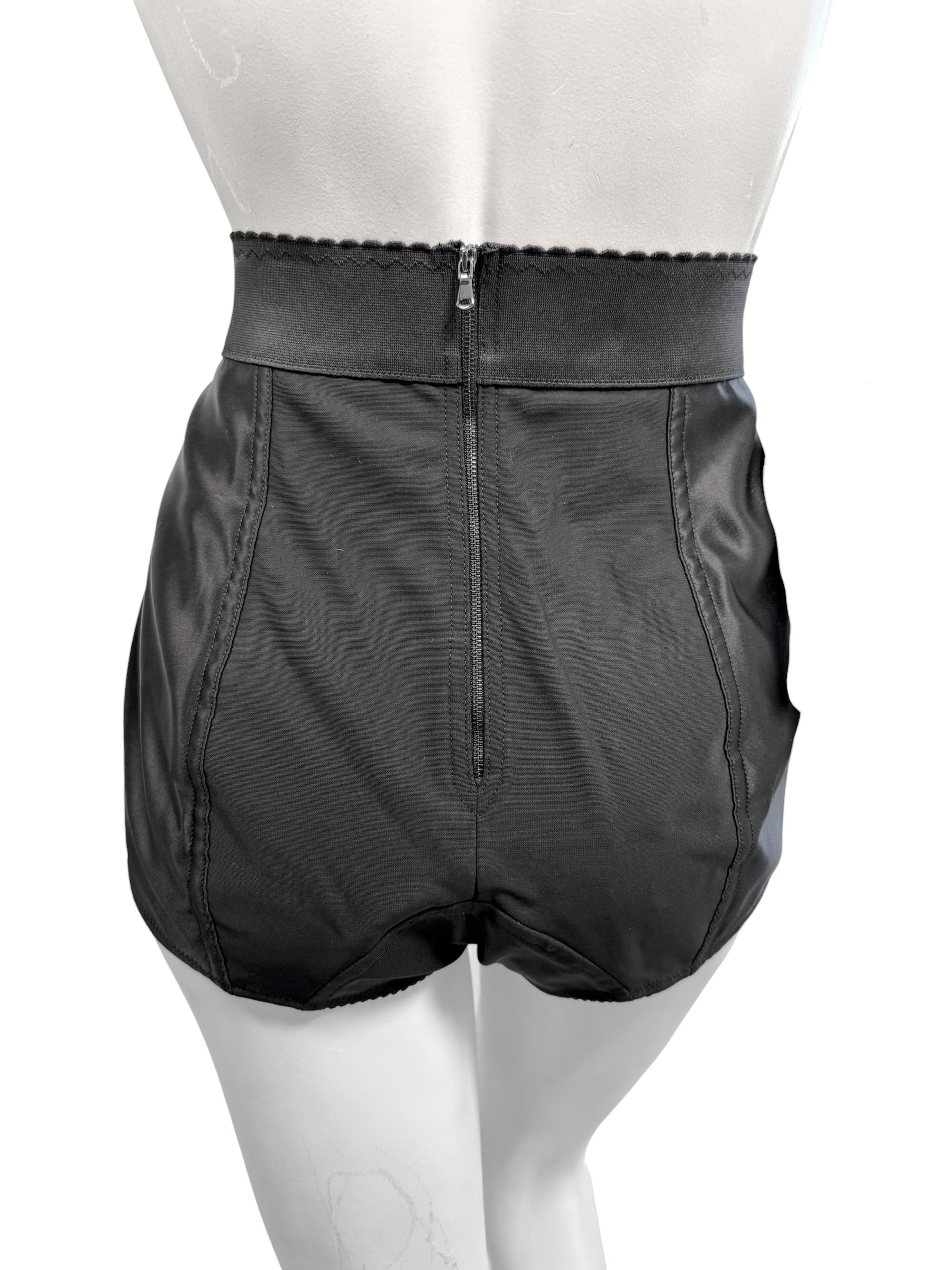 Dolce & Gabbana Black Lace High-Waisted Shorts IT 42