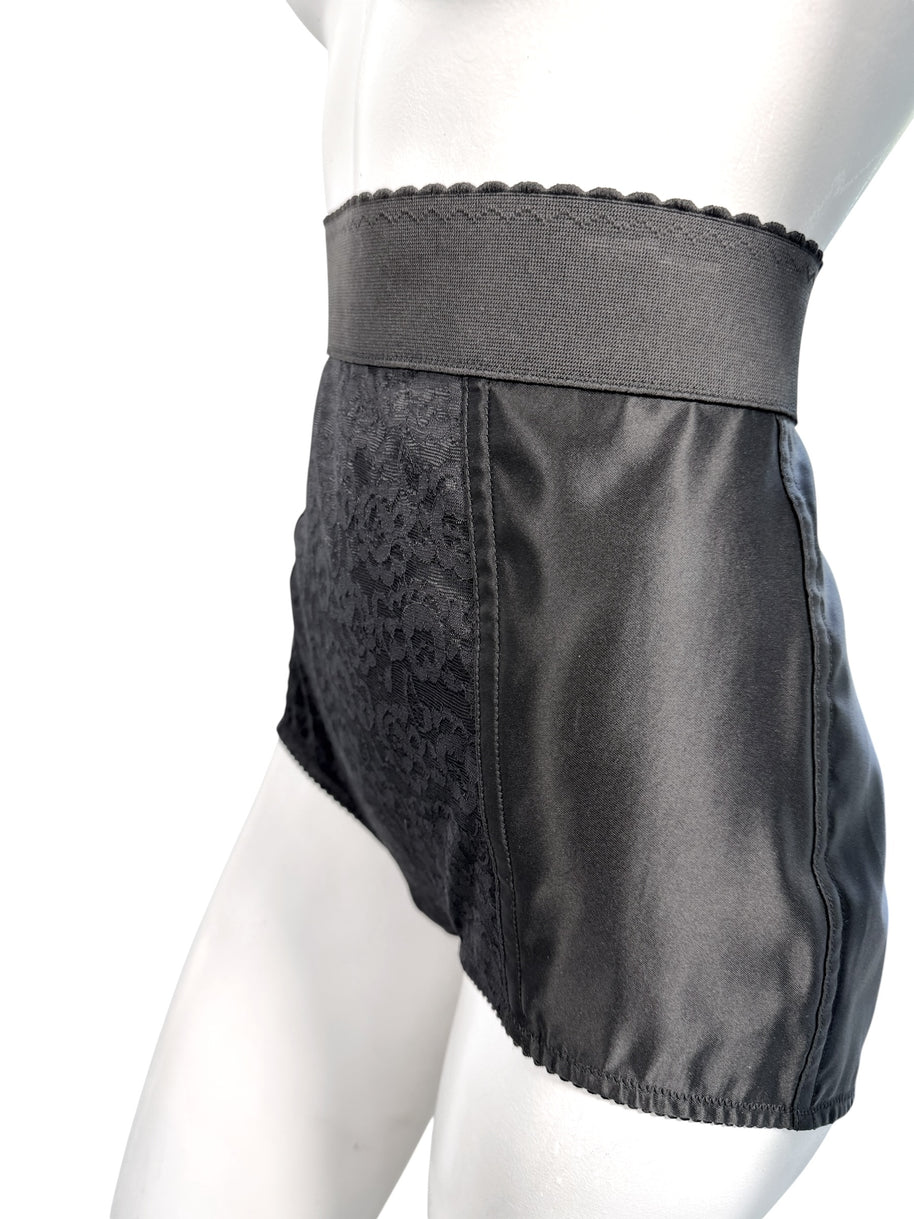 Dolce & Gabbana Black Lace High-Waisted Shorts IT 42