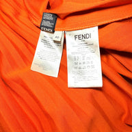 Fendi Roma Orange Pleated Drawstring Midi Skirt IT 40