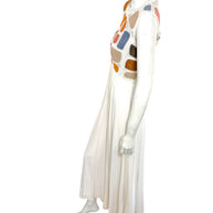 Chloe SS2022 Leather Patchwork Silk Maxi Dress FR36