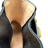 Gucci Crystal GG Embellished Chelsea Boots Black Leather EU 37