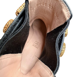Gucci Crystal GG Embellished Chelsea Boots Black Leather EU 37