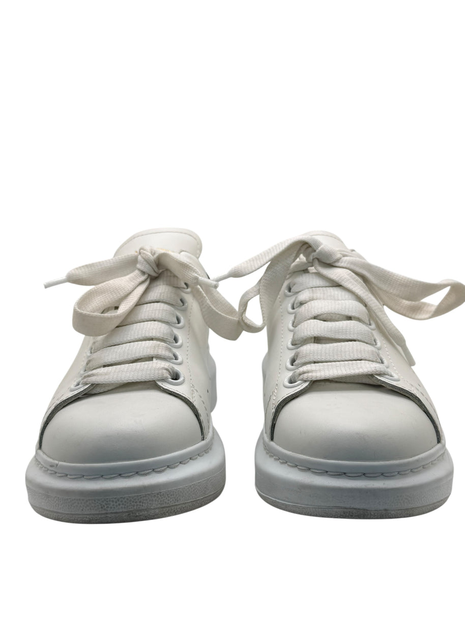 Alexander McQueen Oversized Sneakers White Black Suede Heel EU 37