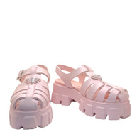 Prada Monolith Pink Rubber Cage Platform Sandals IT 37
