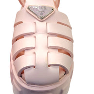Prada Monolith Pink Rubber Cage Platform Sandals IT 37