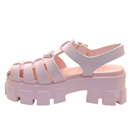 Prada Monolith Pink Rubber Cage Platform Sandals IT 37