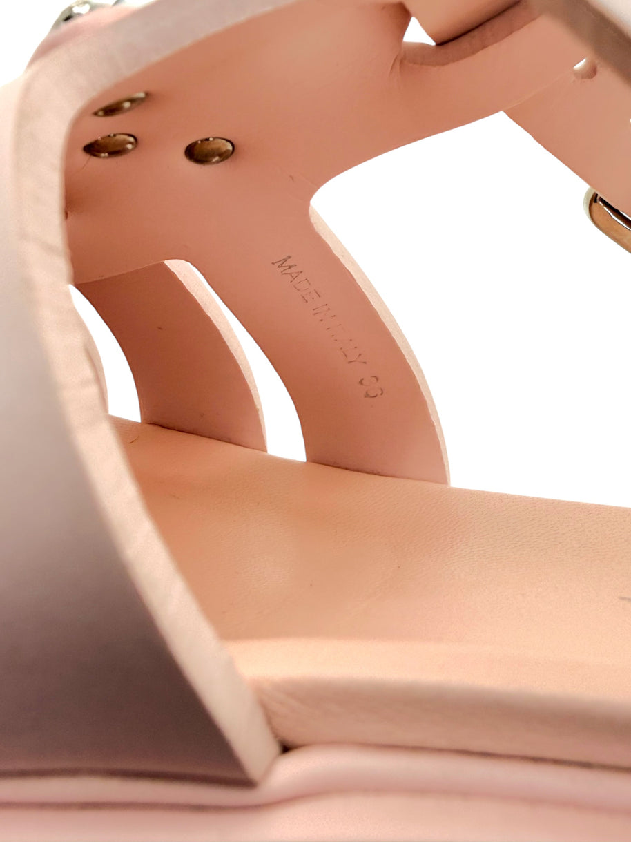 Prada Monolith Pink Rubber Cage Platform Sandals IT 37