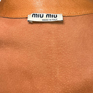 Miu Miu Cognac Leather Jacket and Pants Set IT44 Y2K Italy
