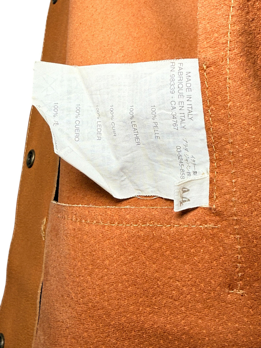 Miu Miu Cognac Leather Jacket and Pants Set IT44 Y2K Italy