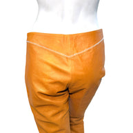 Miu Miu Cognac Leather Jacket and Pants Set IT44 Y2K Italy