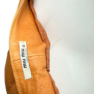 Miu Miu Cognac Leather Jacket and Pants Set IT44 Y2K Italy