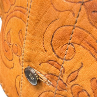 Gucci Leather Western Shirt Brown Tooled Leather Size 56