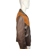 Gucci Leather Western Shirt Brown Tooled Leather Size 56