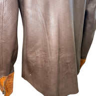 Gucci Leather Western Shirt Brown Tooled Leather Size 56