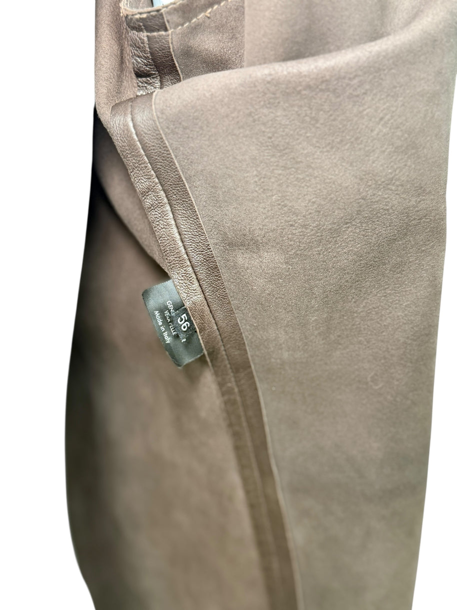Gucci Leather Western Shirt Brown Tooled Leather Size 56