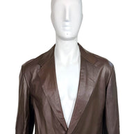 Vintage Donna Karan Leather Jacket XL Brown Made in Italy