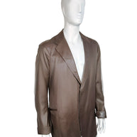 Vintage Donna Karan Leather Jacket XL Brown Made in Italy