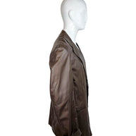 Vintage Donna Karan Leather Jacket XL Brown Made in Italy