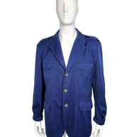 Vintage Gucci Blue Cotton Safari Jacket IT 58 XL
