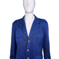 Vintage Gucci Blue Cotton Safari Jacket IT 58 XL