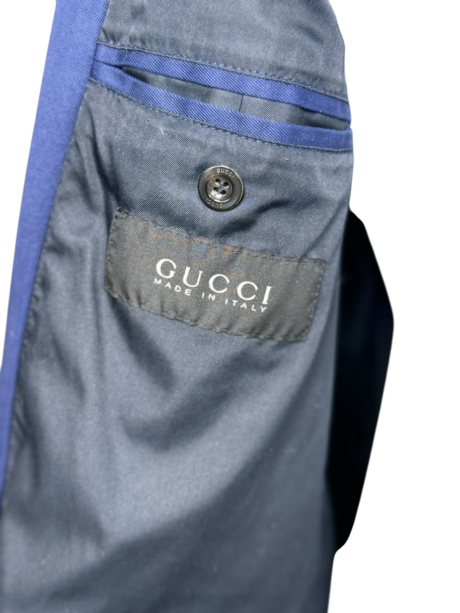 Vintage Gucci Blue Cotton Safari Jacket IT 58 XL
