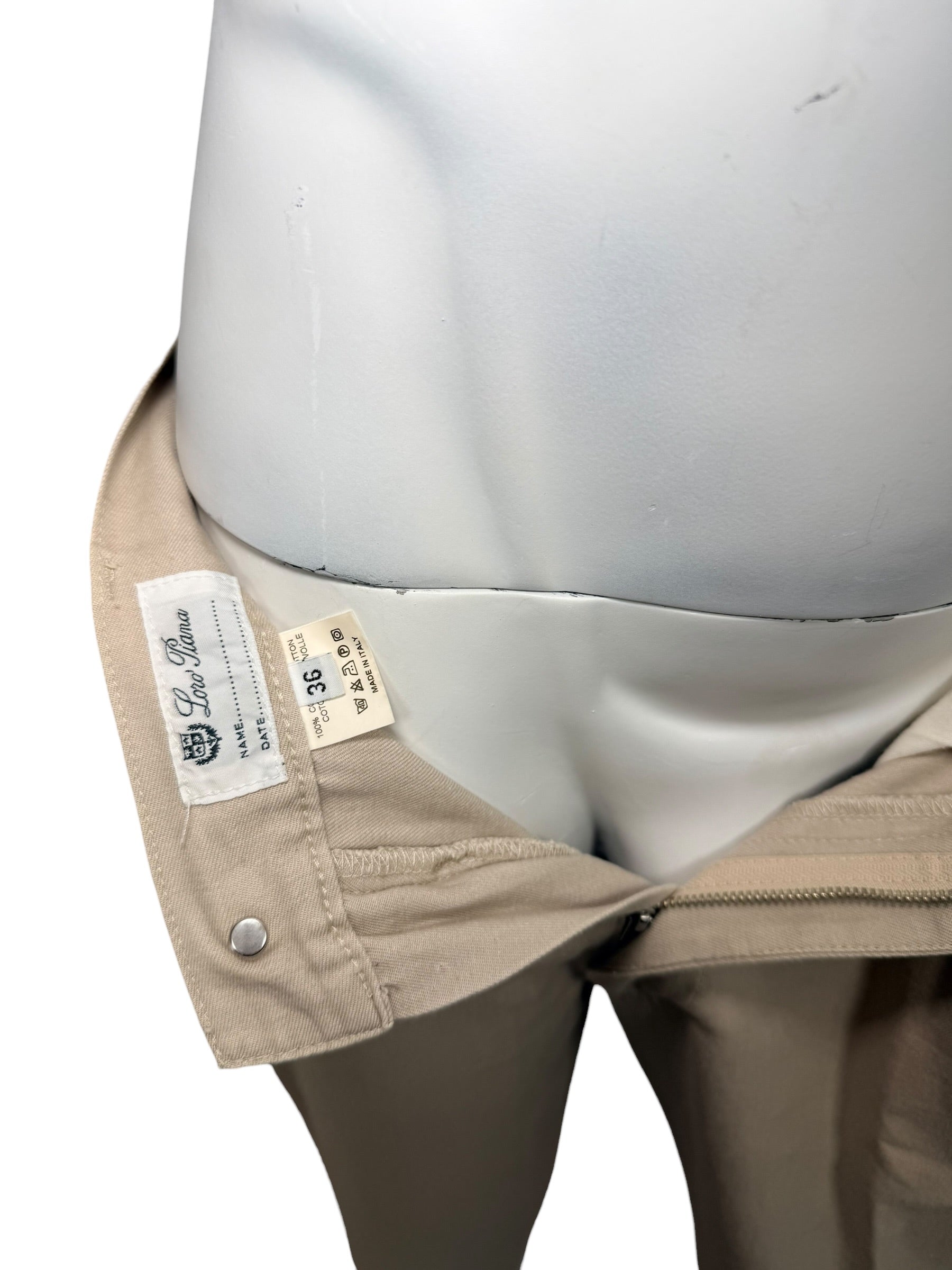 Loro Piana Men’s Cotton Pants Size 36 Beige Italy