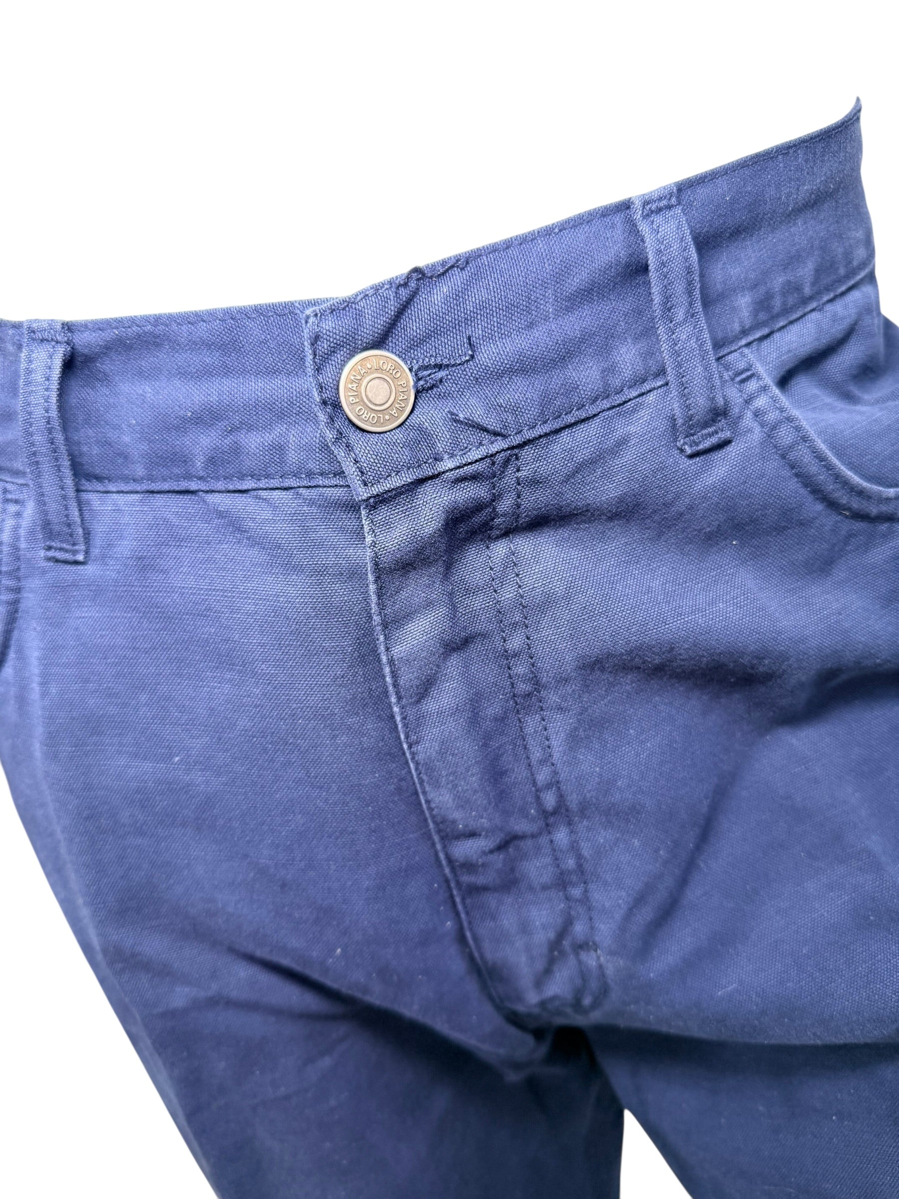 Loro Piana Navy Cotton Stretch Pants Mens 36 Italy