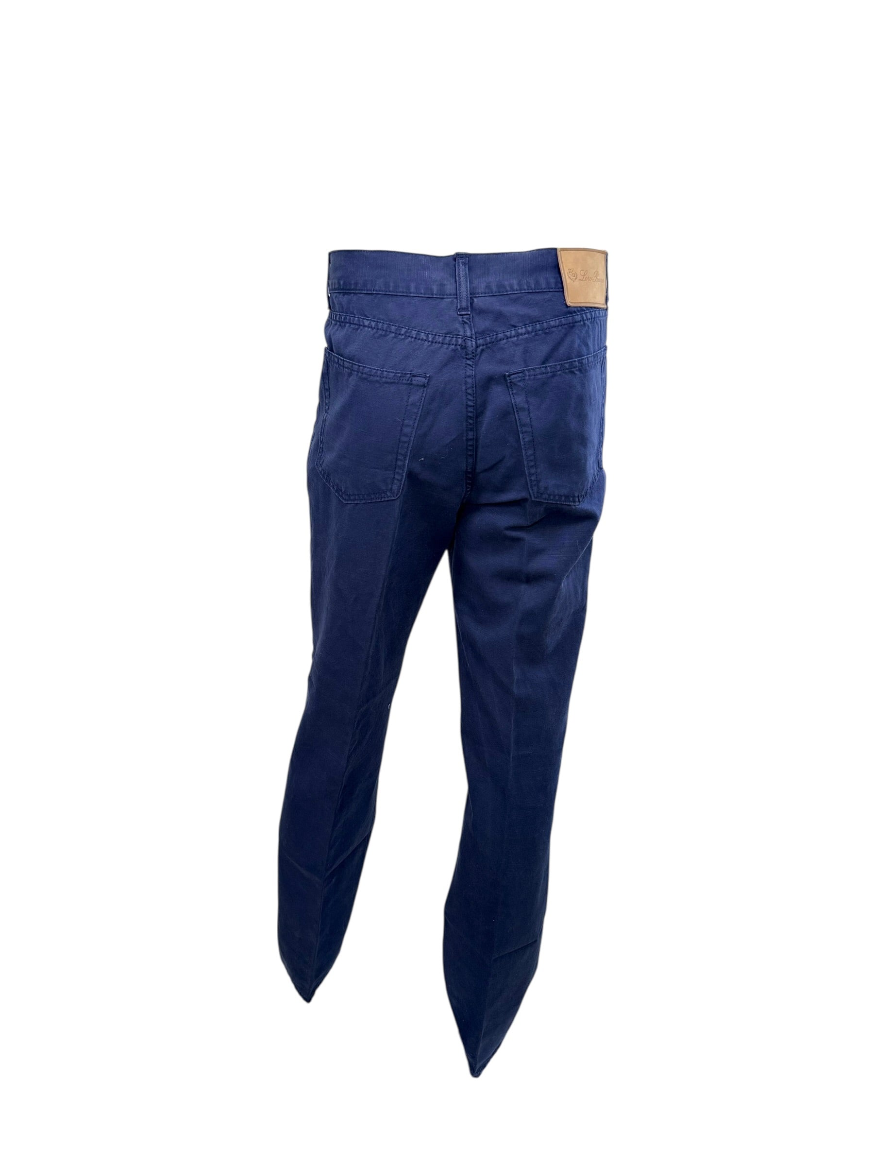 Loro Piana Navy Cotton Stretch Pants Mens 36 Italy