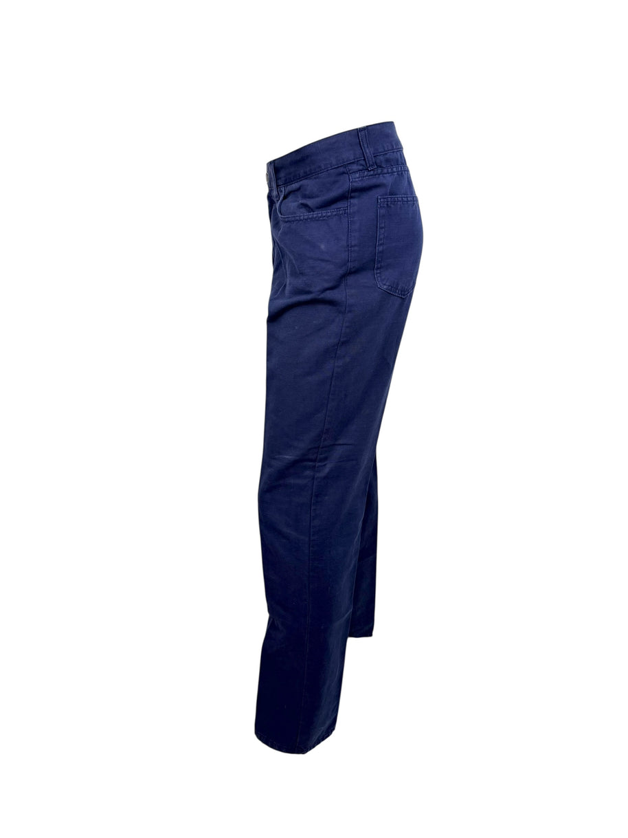Loro Piana Navy Cotton Stretch Pants Mens 36 Italy