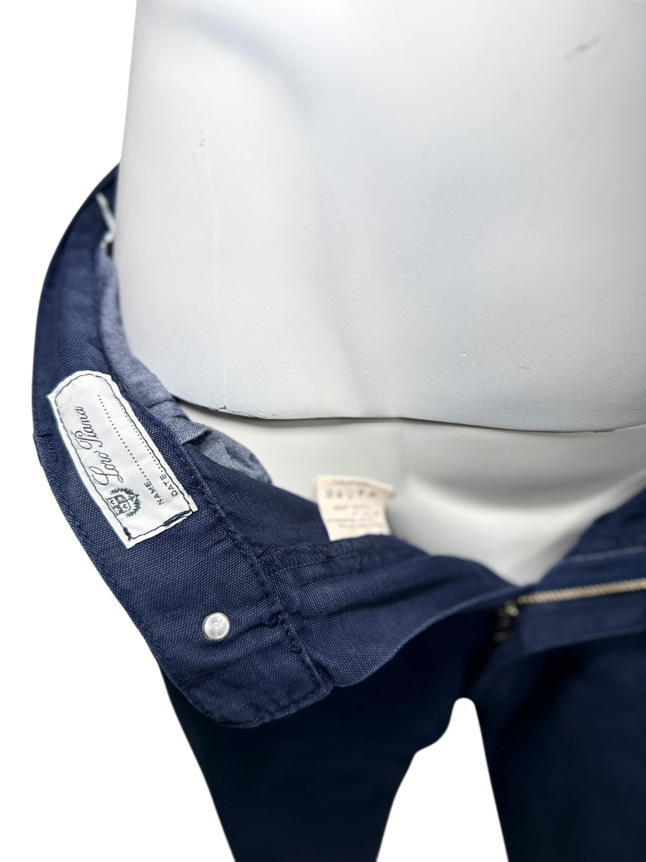Loro Piana Navy Cotton Stretch Pants Mens 36 Italy