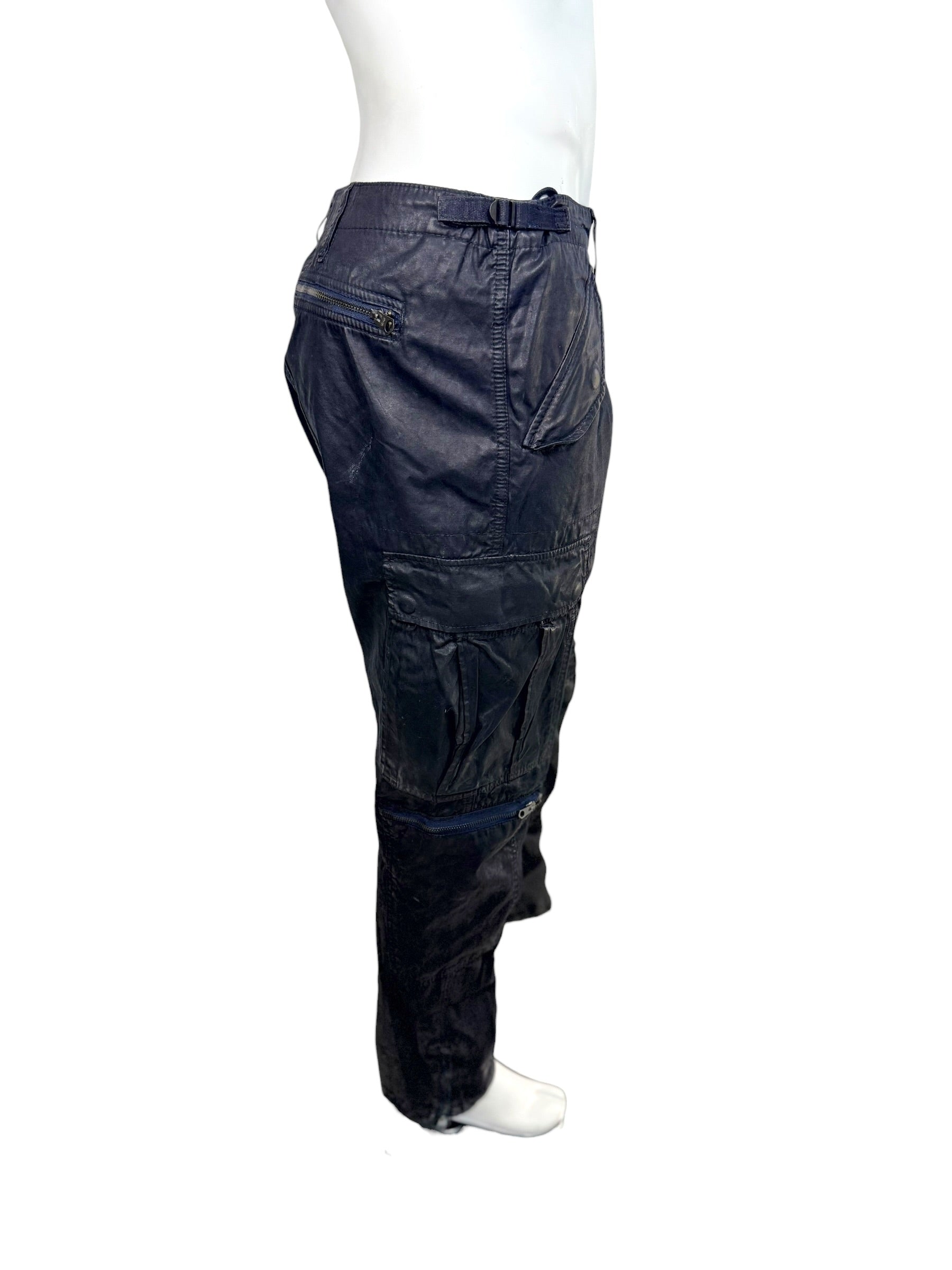 Ralph Lauren Black Label Cargo Pants 38 Navy Waxed Utility
