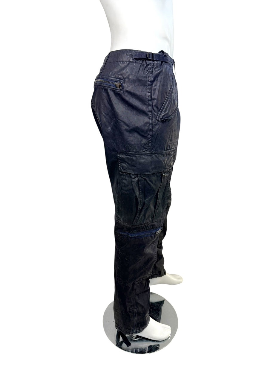 Ralph Lauren Black Label Cargo Pants 38 Navy Waxed Utility