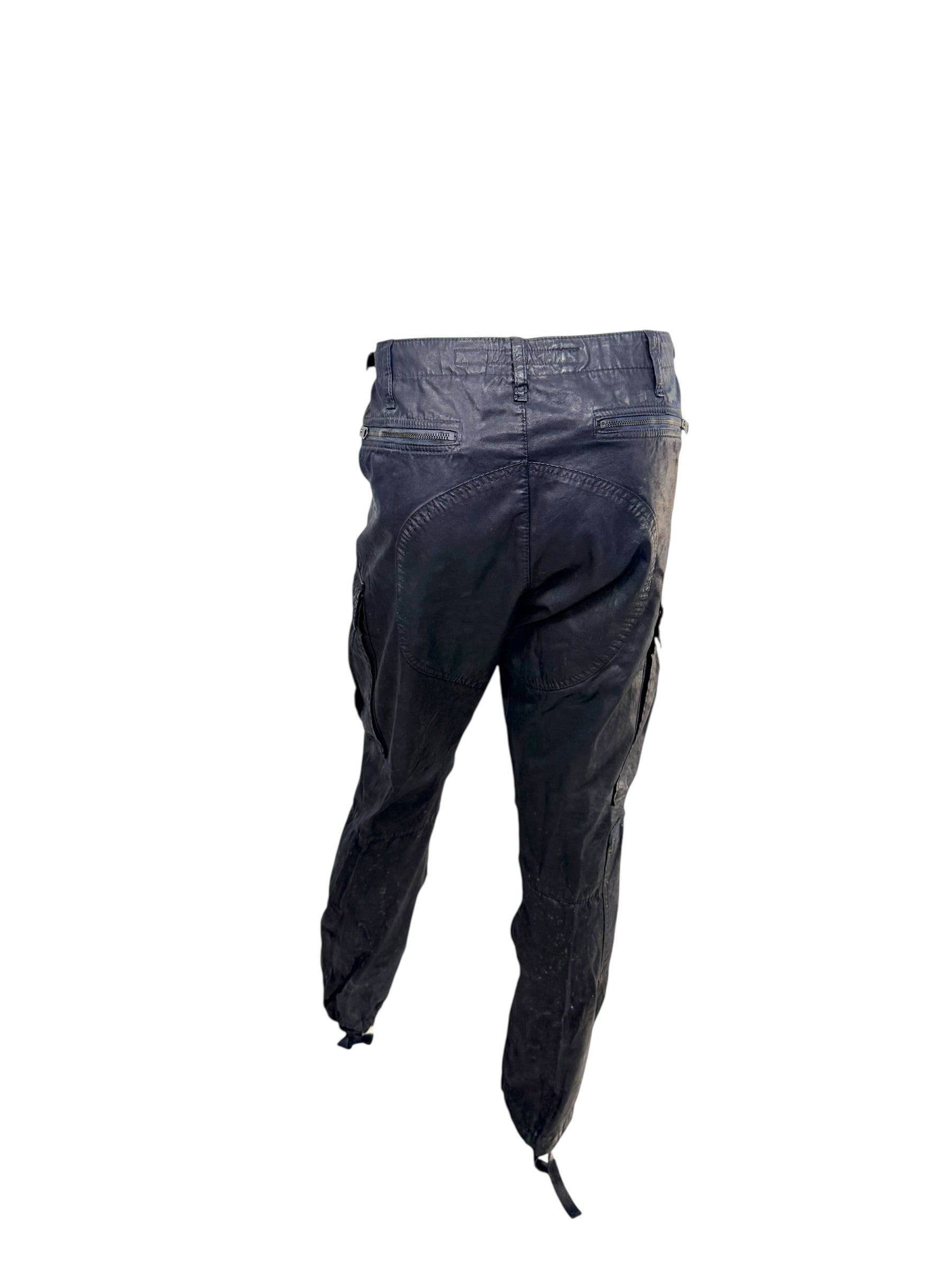 Ralph Lauren Black Label Cargo Pants 38 Navy Waxed Utility