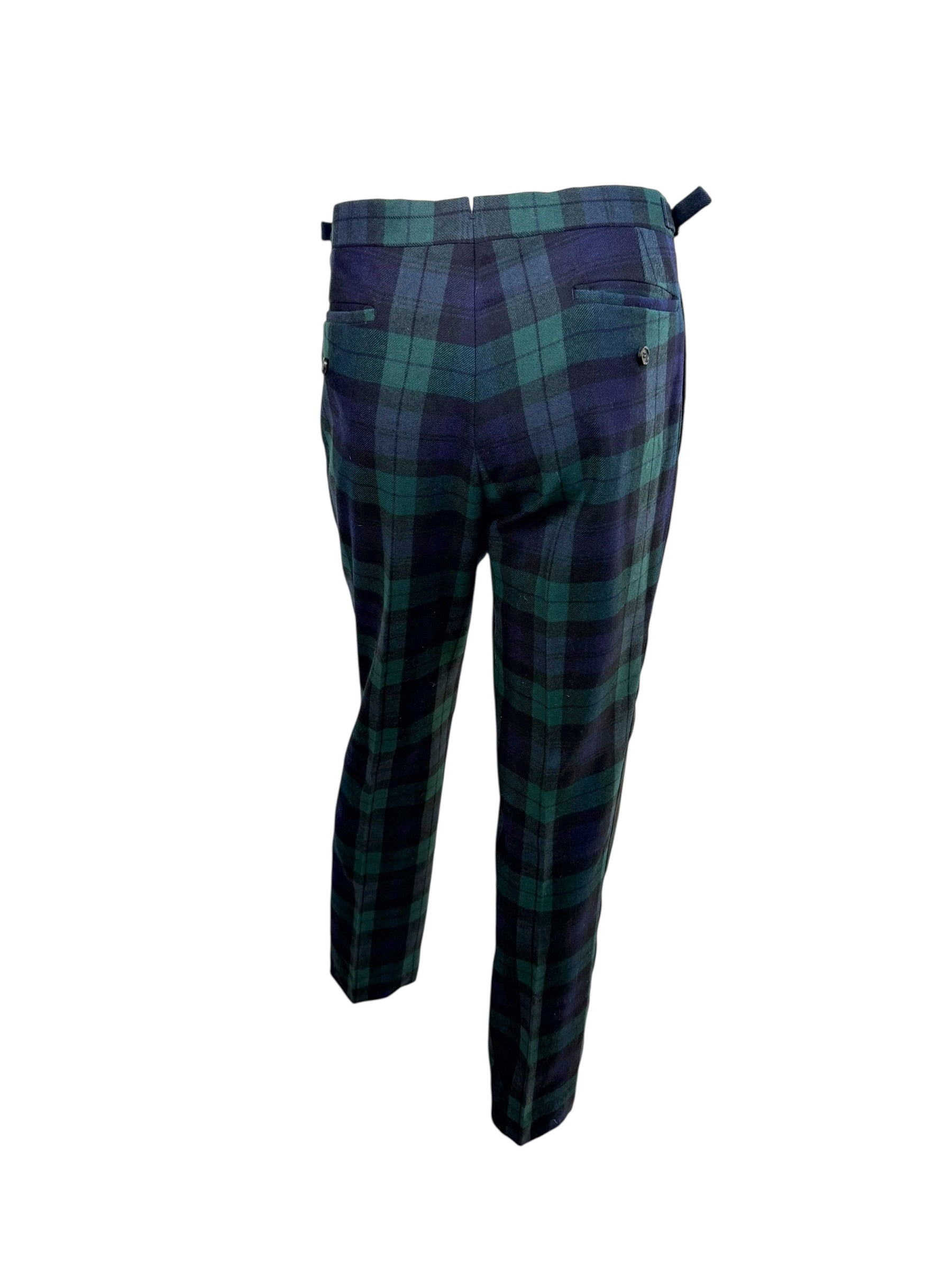 Ralph Lauren Purple Label Plaid Wool Tuxedo Pants 36