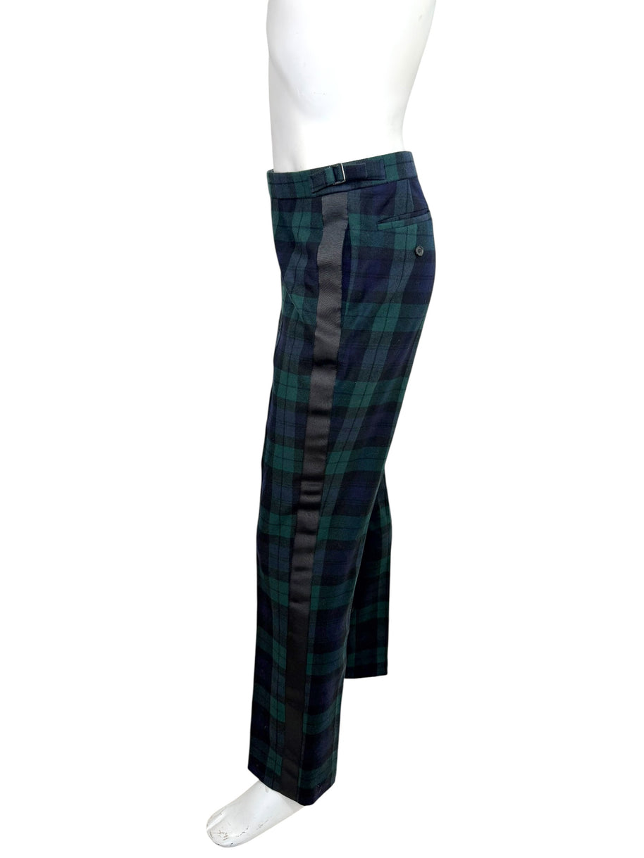 Ralph Lauren Purple Label Plaid Wool Tuxedo Pants 36