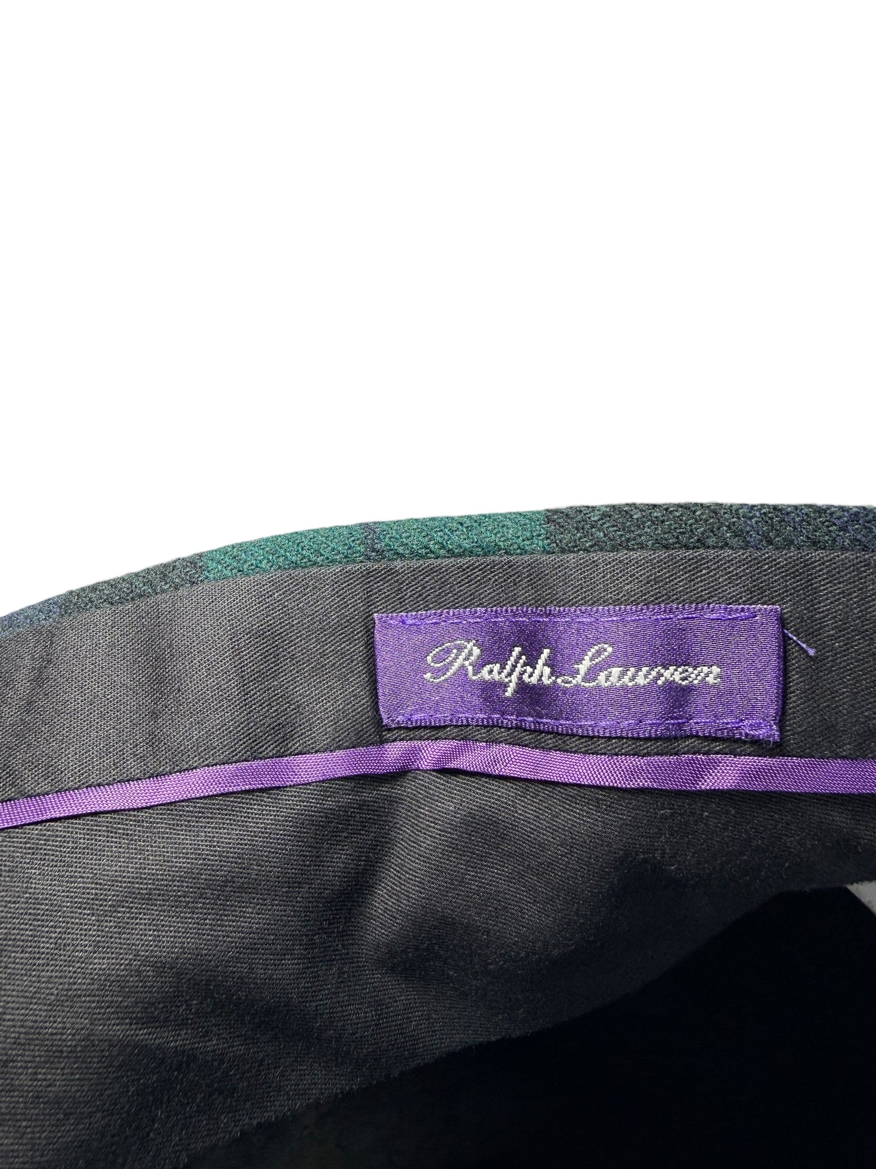Ralph Lauren Purple Label Plaid Wool Tuxedo Pants 36