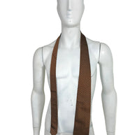Gucci Silk Tie Brown Gold Medallion Made in Italy