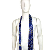 Hermes Silk Tie Blue Dog Print Made in France Classic