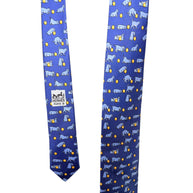Hermes Silk Tie Blue Dog Print Made in France Classic