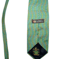 Paolo Gucci Vintage Silk Tie Green Chain Print Made Italy