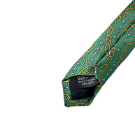 Paolo Gucci Vintage Silk Tie Green Chain Print Made Italy