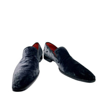 Magnanni Velvet Loafers Black Smoking Slippers Size 44