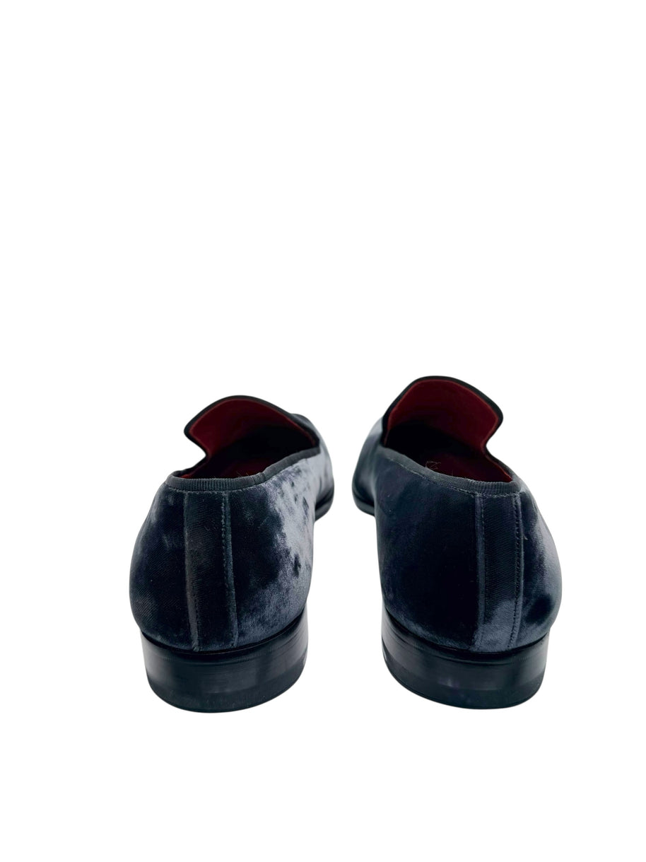 Magnanni Velvet Loafers Black Smoking Slippers Size 44