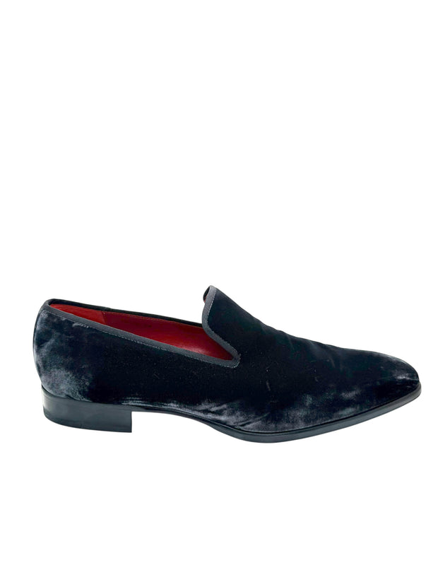 Magnanni Velvet Loafers Black Smoking Slippers Size 44