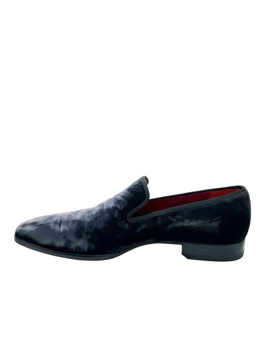 Magnanni Velvet Loafers Black Smoking Slippers Size 44