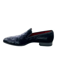 Magnanni Velvet Loafers Black Smoking Slippers Size 44