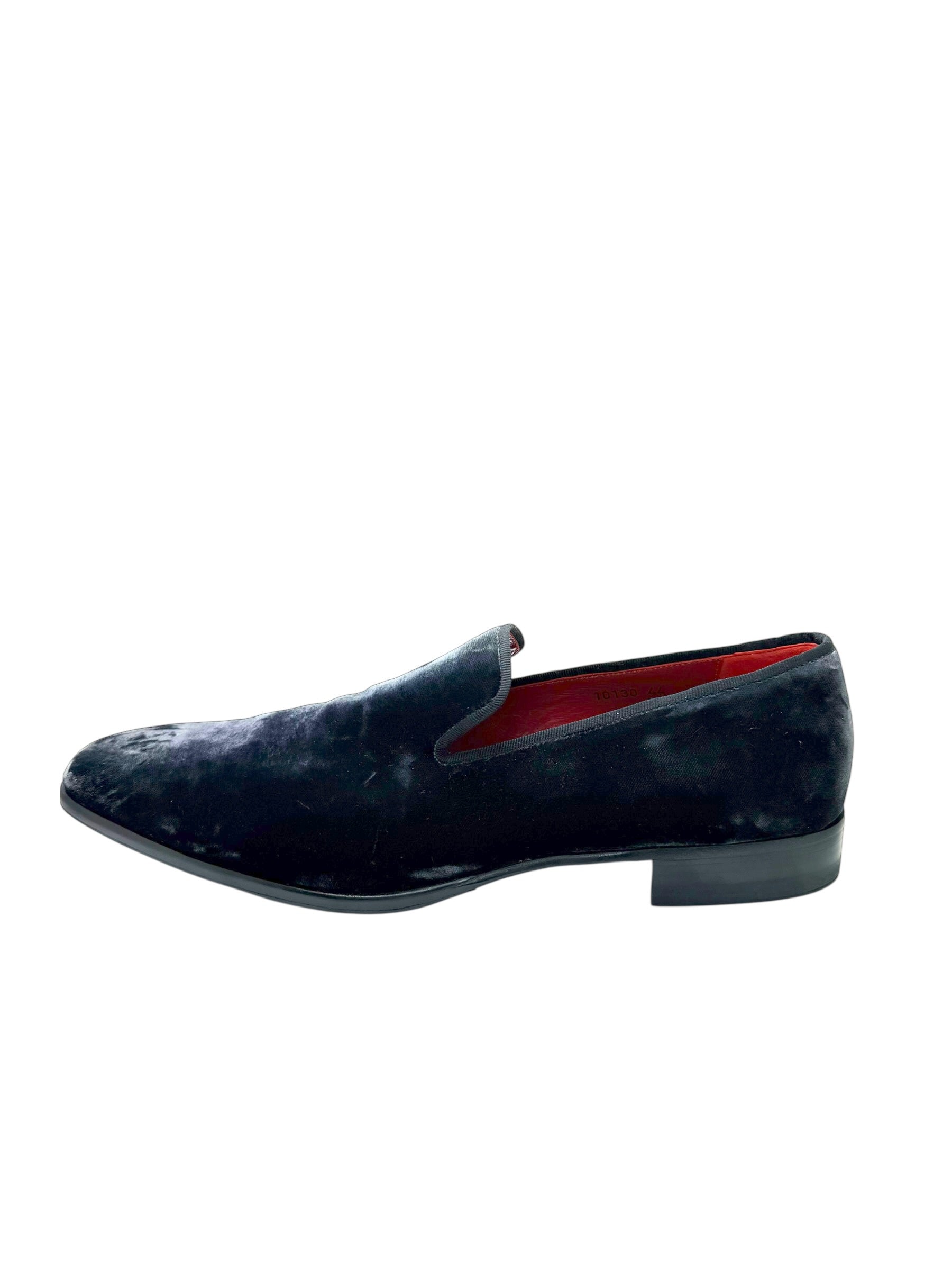 Magnanni Velvet Loafers Black Smoking Slippers Size 44