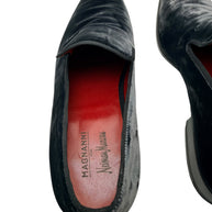 Magnanni Velvet Loafers Black Smoking Slippers Size 44